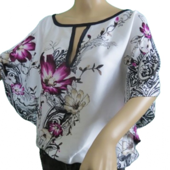 White House Black Market Floral Blouse - Picture 2 of 4